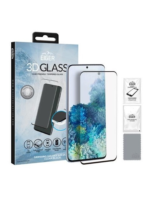 Eiger Samsung Galaxy S20 Ultra 3D Glass verre de protection d'écran à utiliser avec la couverture (EGSP00565)