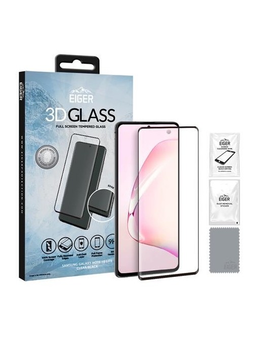 Eiger Samsung Galaxy Note 10 Lite 3D vetro di protezione del display adatto per l'uso con la custodia (EGSP00576)
