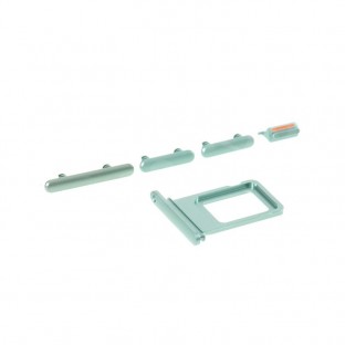 Sim Tray Card Slider Adapter with Power, Volume and Mute Button for iPhone 11 Green (A2111, A2223, A2221)