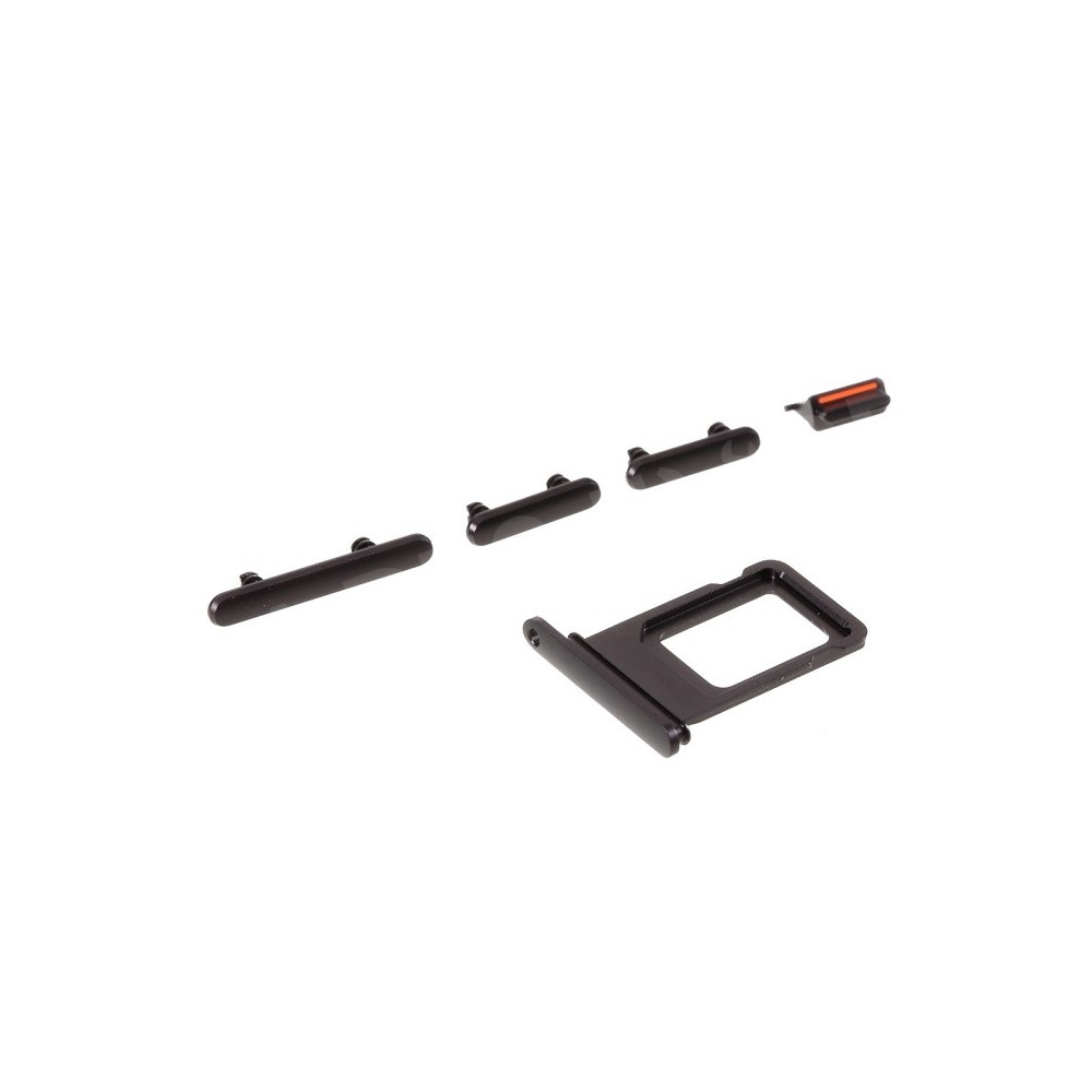 Sim Tray Card Slider Adapter with Power, Volume and Mute Button for iPhone 11 Black (A2111, A2223, A2221)