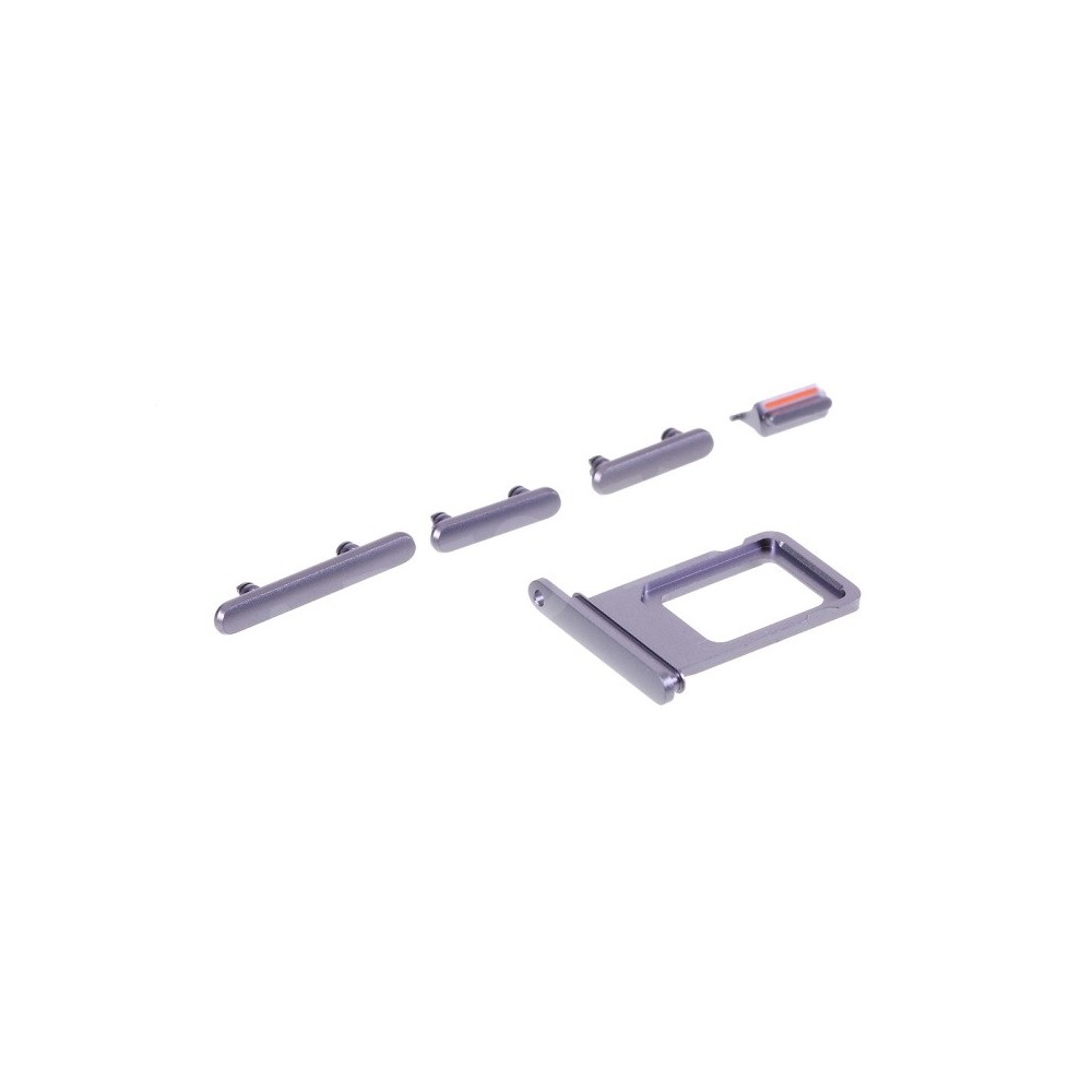 Adaptateur coulissant pour carte Sim Tray avec bouton d'alimentation, de volume et de sourdine pour iPhone 11 Purple (A2111, A22