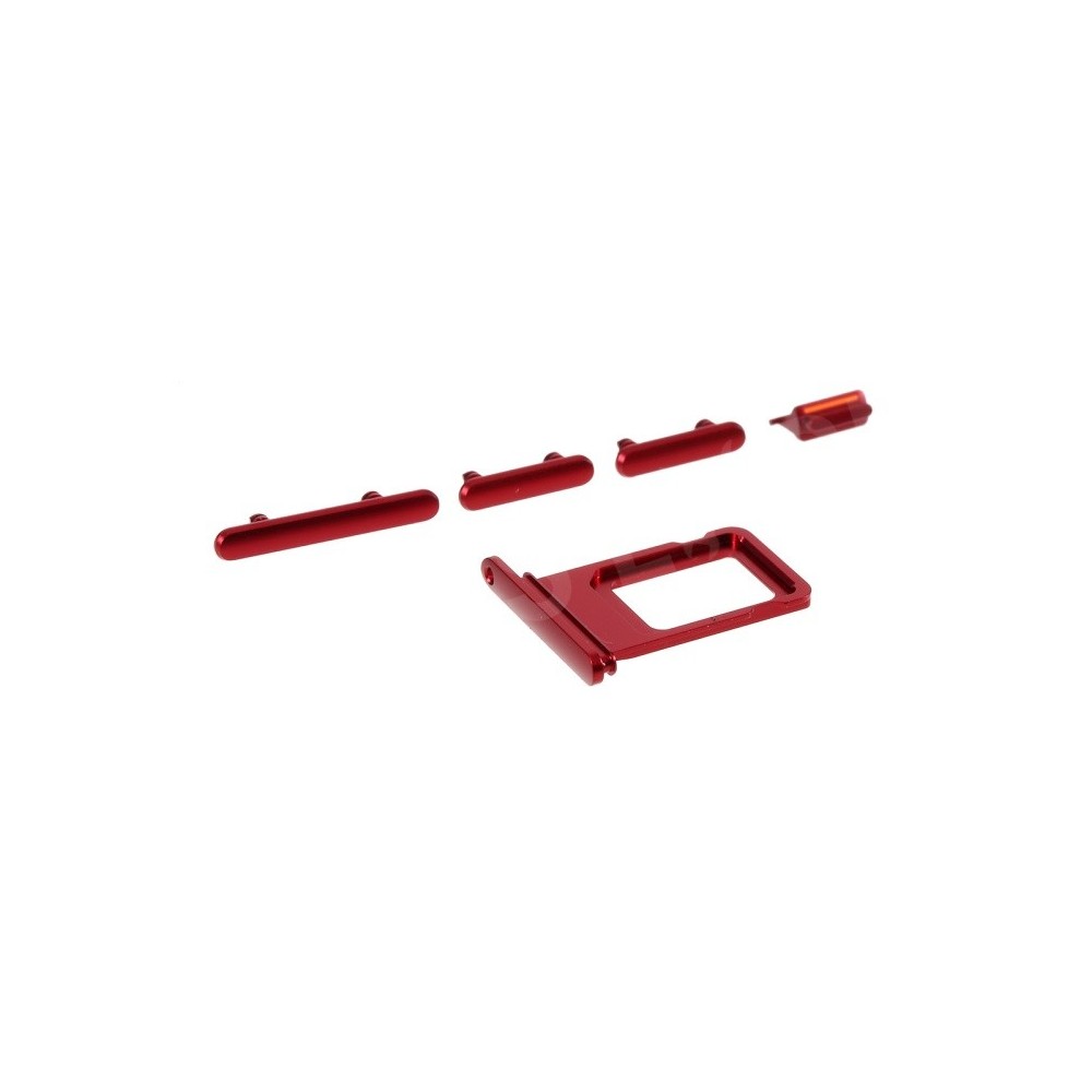 Sim Tray Card Slider Adapter with Power, Volume and Mute Button for iPhone 11 Red (A2111, A2223, A2221)