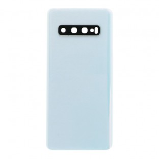 Samsung Galaxy S10 Backcover Battery Cover Back Shell Bianco con lente della fotocamera e adesivo