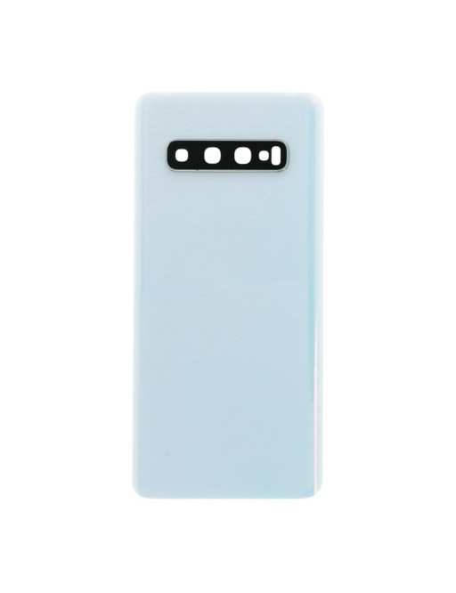Samsung Galaxy S10 Coque arrière pour batterie Coque arrière blanche avec objectif de caméra et adhésif