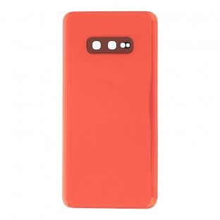 Samsung Galaxy S10e Coque arrière de protection de la batterie Coque arrière rose avec objectif de caméra et adhésif