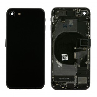 iPhone 8 cover posteriore / guscio posteriore con telaio e piccole parti preassemblate nero (A1863, A1905, A1906)