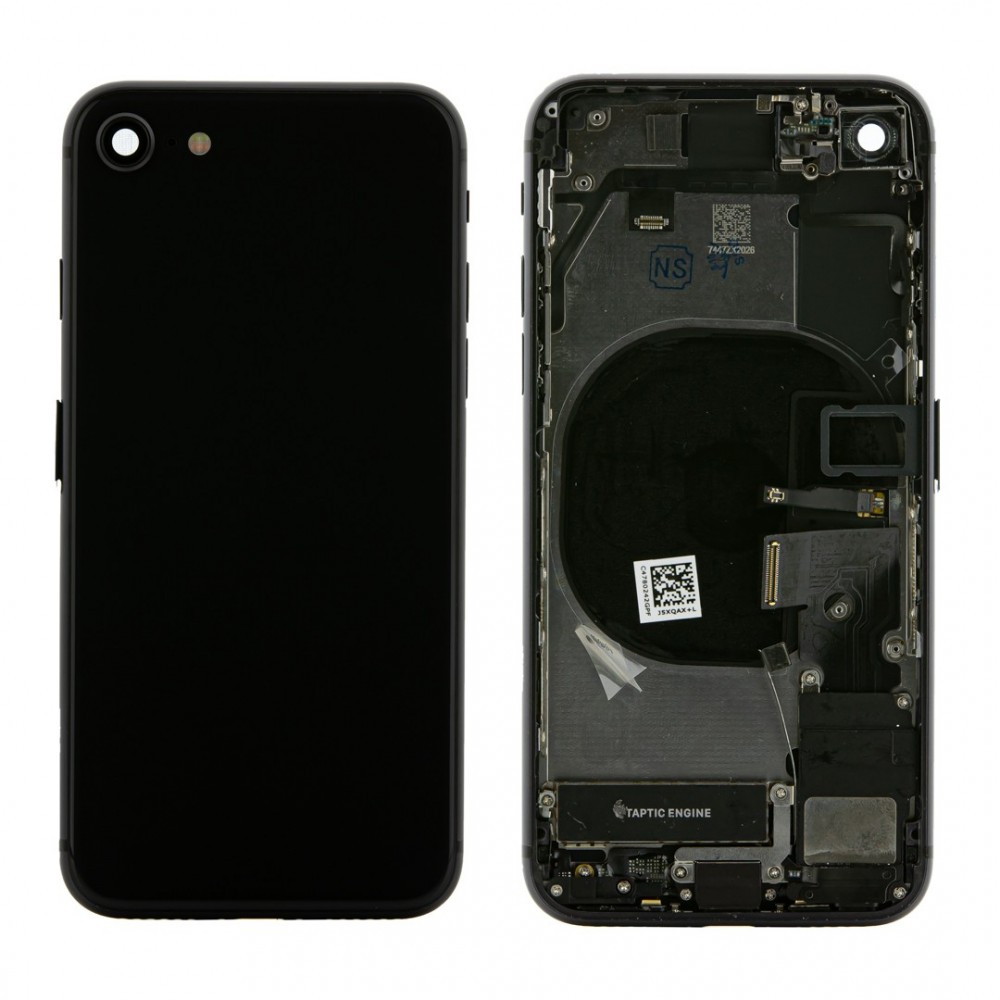 iPhone 8 Backcover / Rückschale mit Rahmen und Kleinteilen vormontiert Schwarz