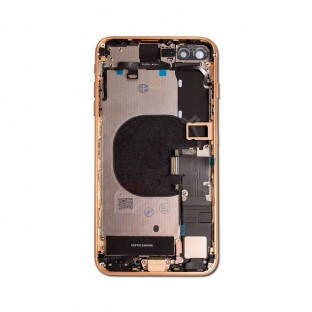coque arrière / coque arrière iPhone 8 avec cadre et petites pièces préassemblées or (A1863, A1905, A1906)