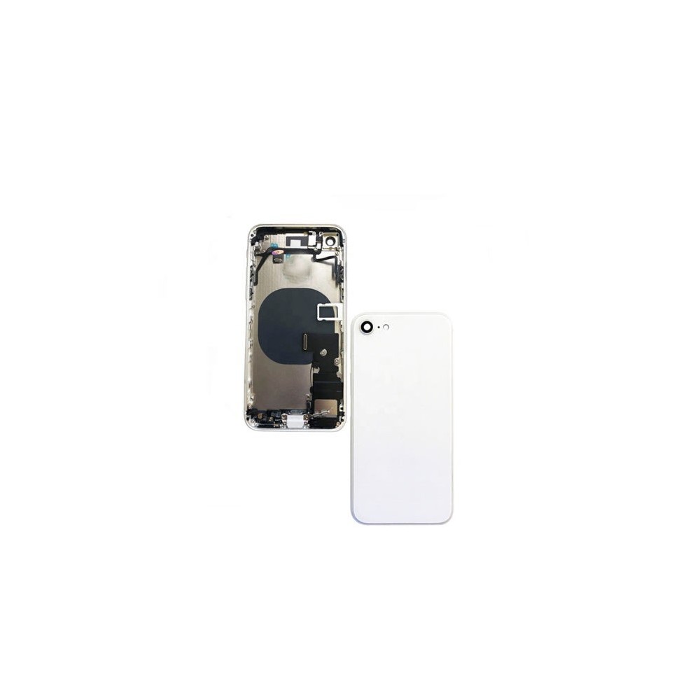 iPhone 8 back cover / back shell with frame and small parts pre-assembled silver (A1863, A1905, A1906)