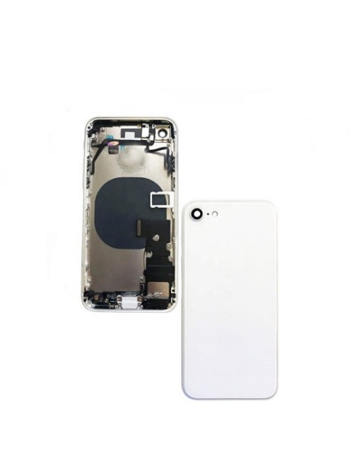 coque arrière / coque arrière iPhone 8 avec cadre et petites pièces préassemblées argent (A1863, A1905, A1906)