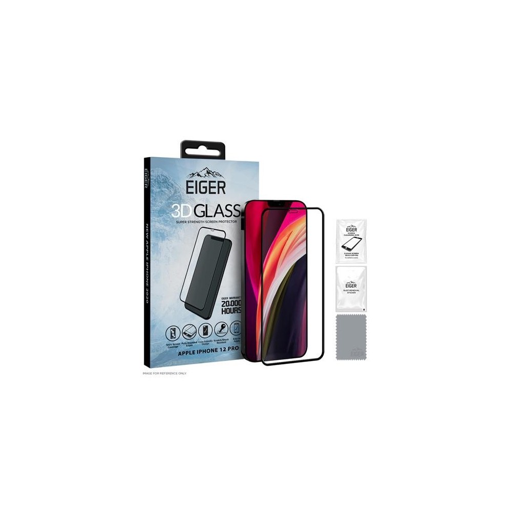 Eiger Verre d'écran pour Apple iPhone 12 / 12 Pro "3D Glass" (EGSP00622)