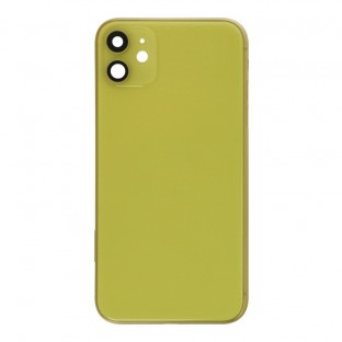 iPhone 11 cover posteriore / guscio posteriore con telaio e piccole parti preassemblate Giallo (A2111, A2221, A2223)