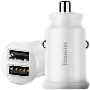 Baseus Car Dual USB Charger Bianco