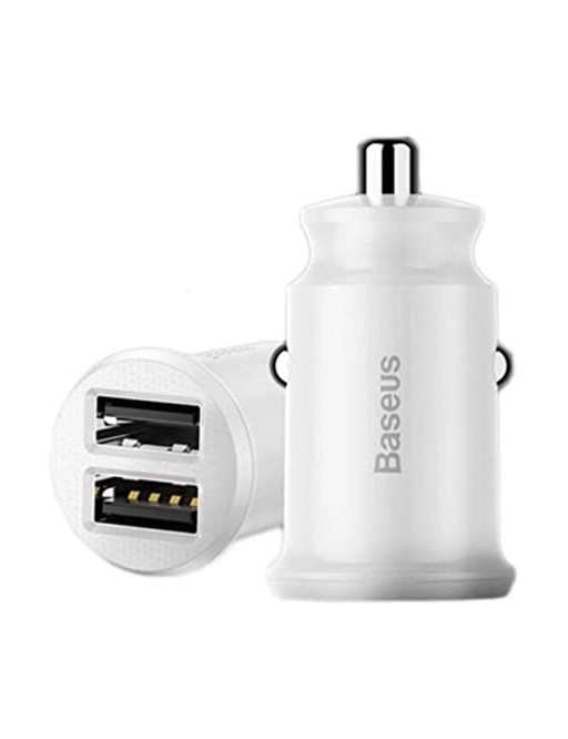 Baseus Car Dual USB Charger White