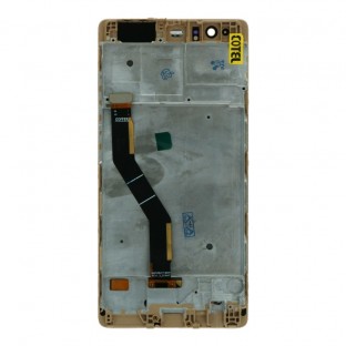 Huawei P9 Plus LCD Ersatzdisplay Gold mit Rahmen vormontiert