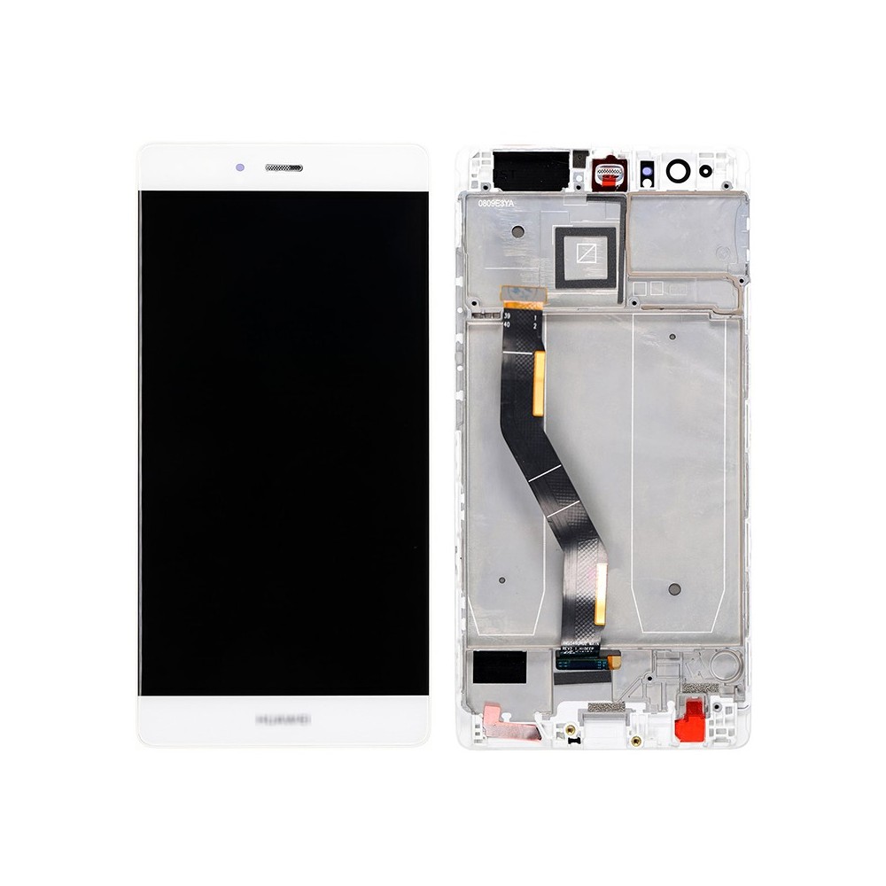 Écran de remplacement LCD Huawei P9 Plus blanc avec cadre préassemblé
