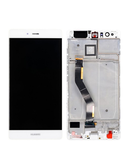 Huawei P9 Plus LCD Ersatzdisplay Weiss mit Rahmen vormontiert