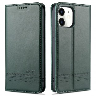 Étui / housse pour iPhone 12 / 12 Pro aspect cuir vert