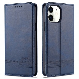 iPhone 12 / 12 Pro Tasche / Hülle im Leder-Look Blau