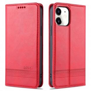 iPhone 12 / 12 Pro Tasche / Hülle im Leder-Look Rot
