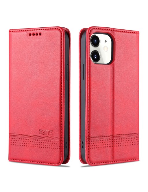 iPhone 12 / 12 Pro custodia / cover in pelle look rosso