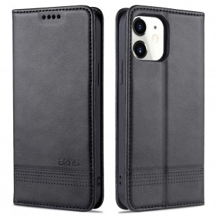 iPhone 12 / 12 Pro Case / Cover Leather Look Black