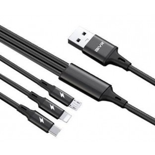 Câble de chargement pour téléphone mobile 3 en 1 Micro USB, Type-C et Lightning