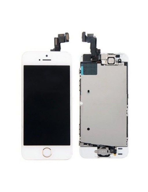 iPhone SE / 5S LCD Digitizer Rahmen Komplettdisplay Weiss Vormontiert