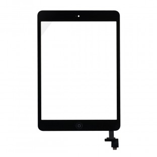 digitateur en verre de l'écran tactile de l'iPad Mini 1 / 2 + connecteur IC noir pré-assemblé (A1432, A1454, A1455, A1489, A1490