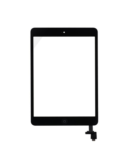 iPad Mini 1 / 2 Touchscreen Glas Digitizer + IC Connector Schwarz Vormontiert (A1432, A1454, A1455, A1489, A1490, A1491)