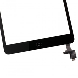 iPad Mini 1 / 2 Touchscreen vetro digitalizzatore + connettore IC nero preassemblato (A1432, A1454, A1455, A1489, A1490, A1491)
