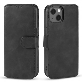 Retro Leather Flip Case for iPhone 13 Black