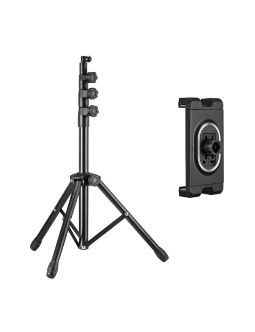 Foldable & height adjustable tripod with smartphone/tablet holder