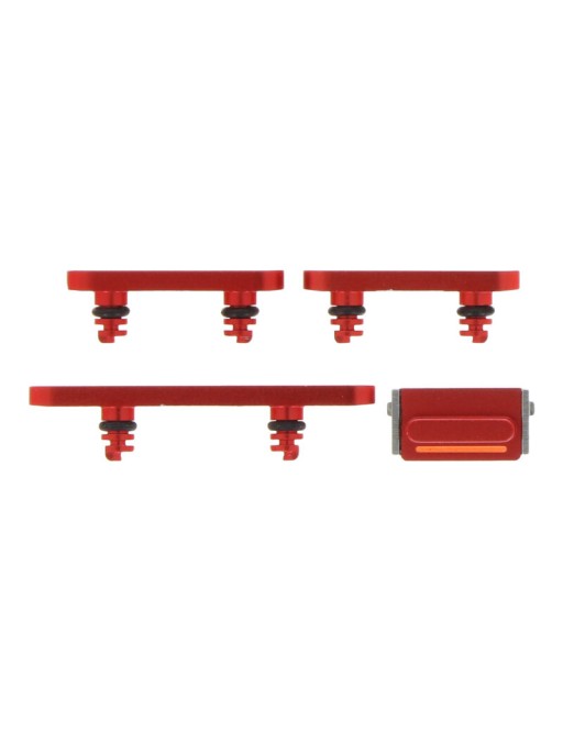 Set di 4 pulsanti di accensione, volume, mute e pulsanti laterali per iPhone 13 6.1"/13 Mini 5.4" rosso