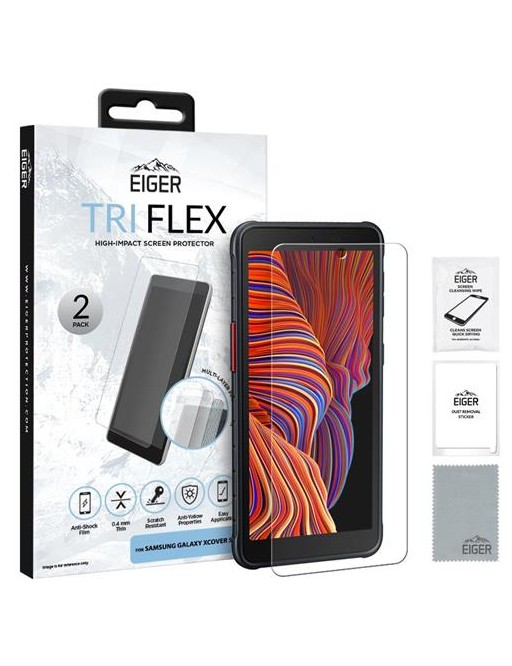 set di 2 Eiger Samsung Galaxy Xcover 5 Tri Flex Display Film protettivo (EGSP00756)