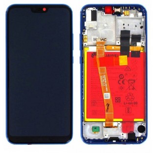 Ersatzdisplay für Huawei P20 Lite LCD Digitizer + Rahmen vormontiert Blau