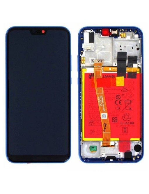 Ersatzdisplay für Huawei P20 Lite LCD Digitizer + Rahmen vormontiert Blau