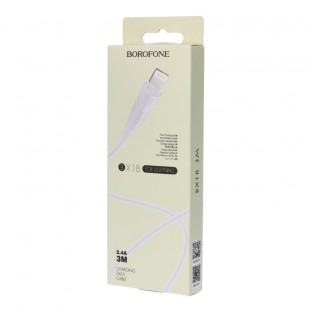 BOROFONE 3 Meter USB to Lightning Charging Cable White