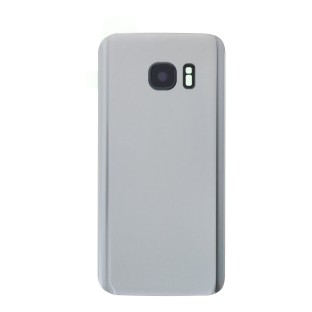 Copribatteria per Samsung Galaxy S7 con cornice adesiva + obiettivo fotocamera posteriore argento