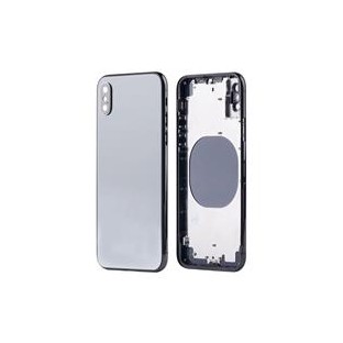 iPhone X Backcover in vetro e cornice centrale argento