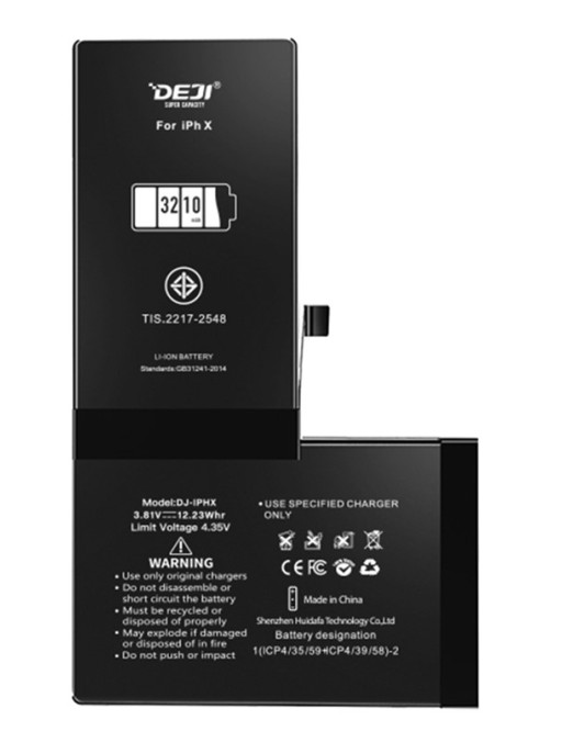 DEJI batterie de remplacement pour iPhone X capacité accrue 3310mAh