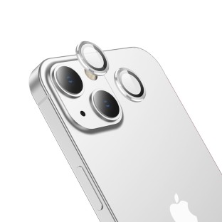 iPhone 14 / 14 Plus HOCO 3D Rückkamera Schutzglas Silber