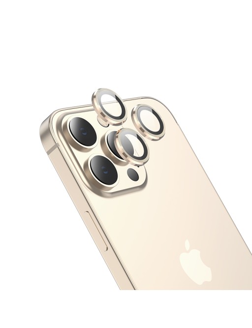iPhone 14 Pro / 14 Pro Max HOCO 3D Protezione fotocamera posteriore in vetro Oro
