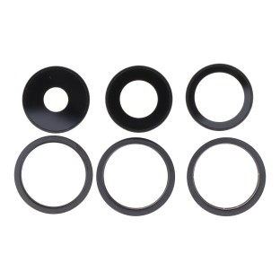 iPhone 14 Pro / 14 Pro Max Rear Camera Lens with Frame Black Set of 6