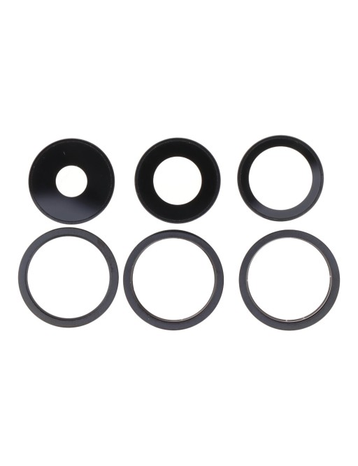 iPhone 14 Pro / 14 Pro Max Rear Camera Lens with Frame Black Set of 6
