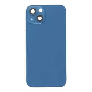 cover posteriore per iPhone 13 con cornice, lente e slitta per la SIM, blu