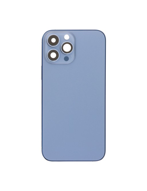 cover posteriore per iPhone 13 Pro Max con cornice, lente e slitta per SIM blu