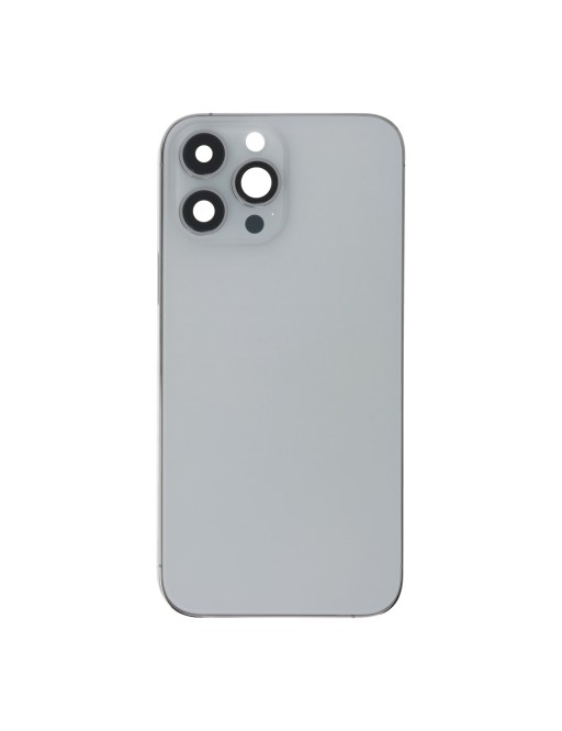 cover posteriore per iPhone 13 Pro Max con cornice, lente e slitta per SIM, bianco