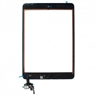 digitateur en verre de l'écran tactile de l'iPad Mini 3 + connecteur IC noir pré-assemblé (A1599, A1600)