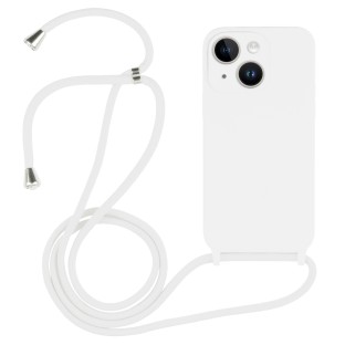 Necklace Étui pour chaîne de téléphone portable pour iPhone 14 Plus (blanc)